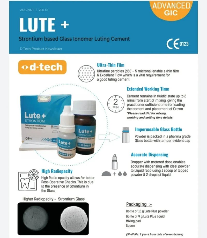 D-Tech Lute Plus Strontium Glass Ionomer Cement | Dental Product at Lowest Price